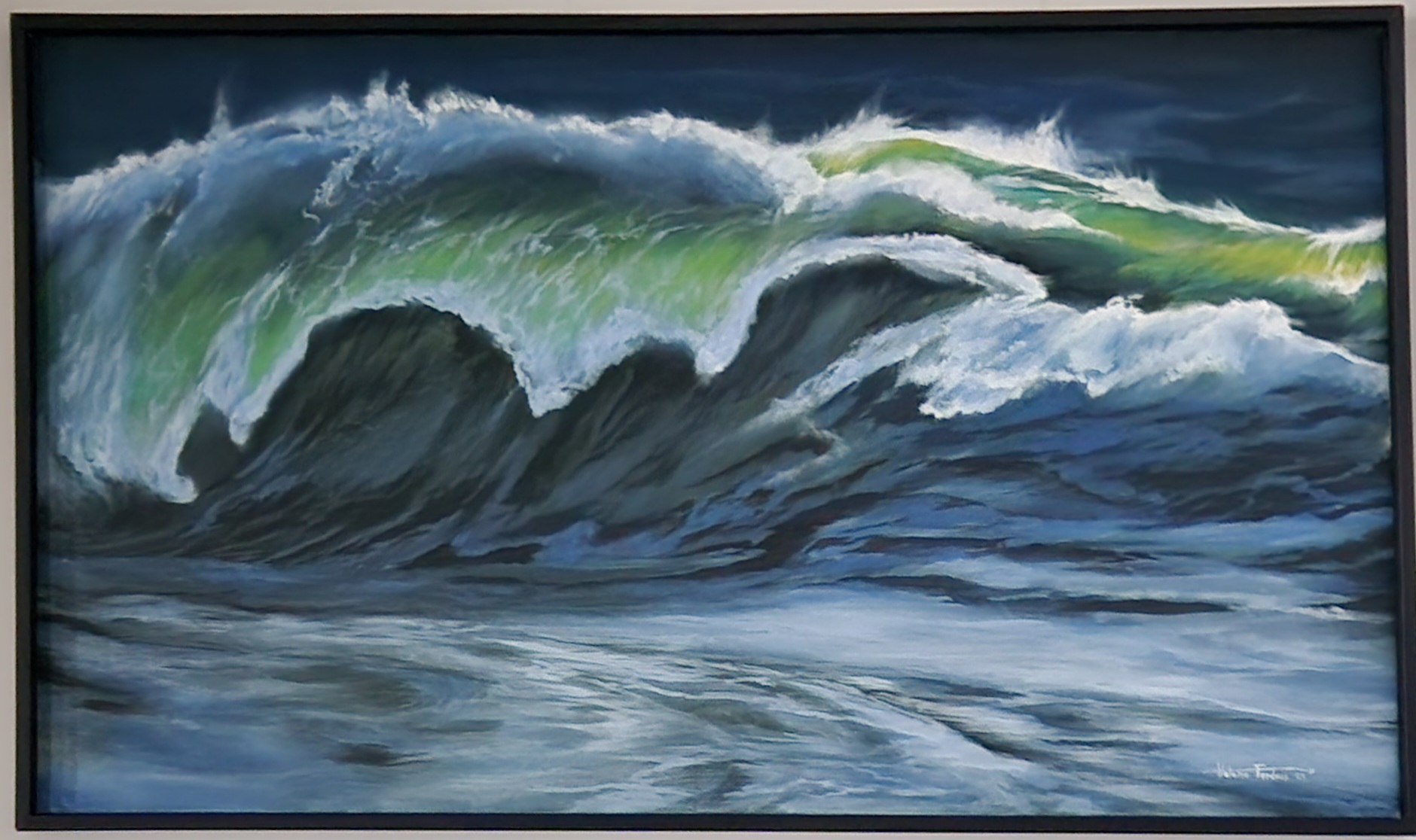 La vague — peinture d'Hélène Ferdais, Paysages