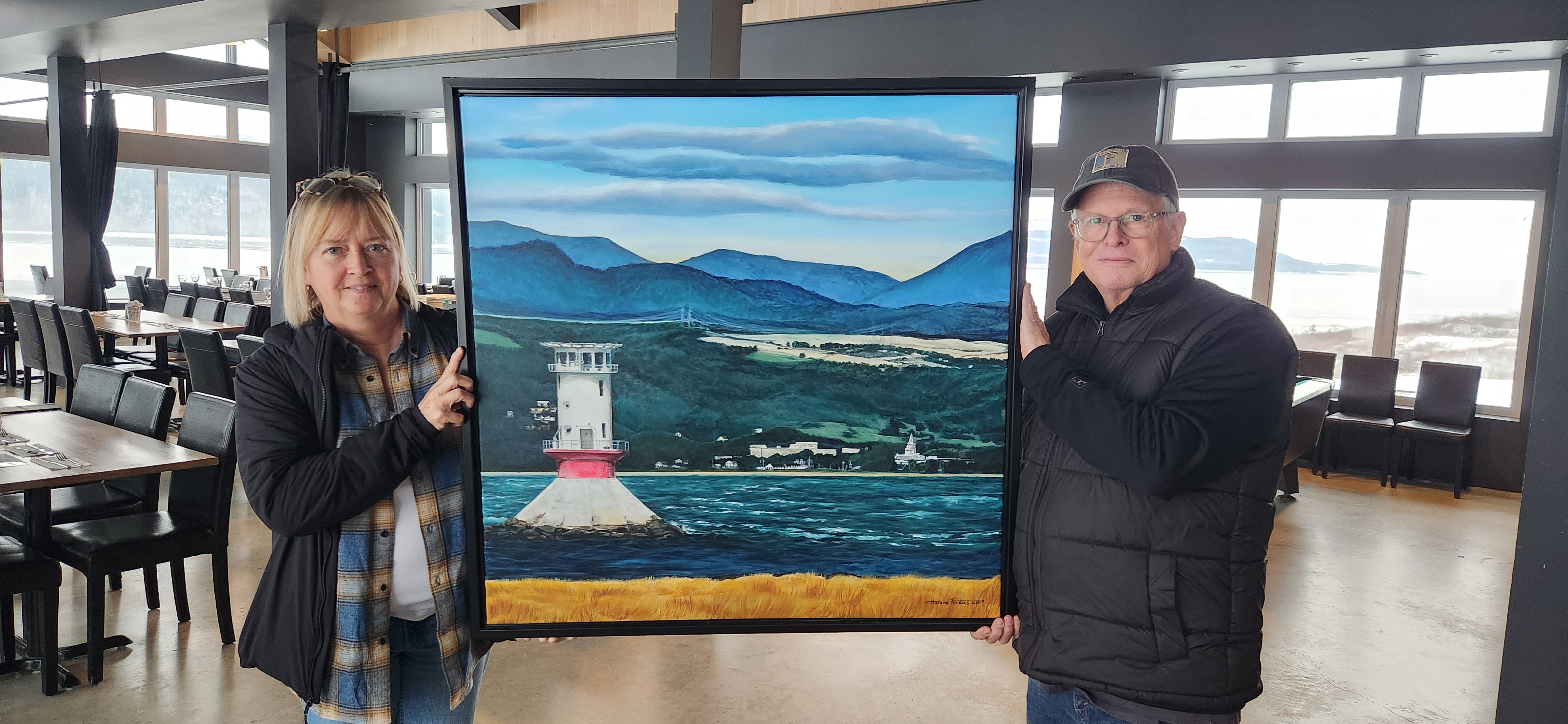 Le phare — peinture d'Hélène Ferdais, Paysages