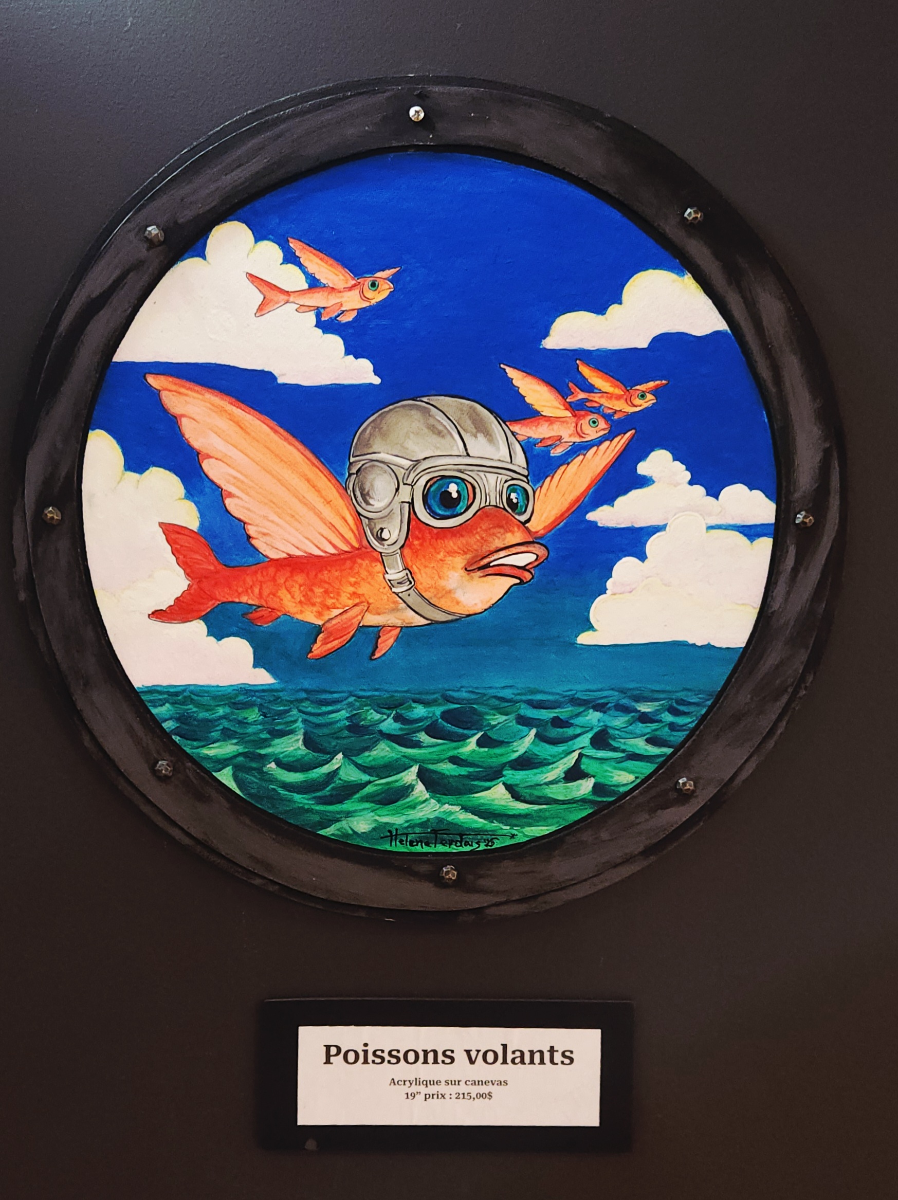 Poissons volants — peinture d'Hélène Ferdais, Portrait